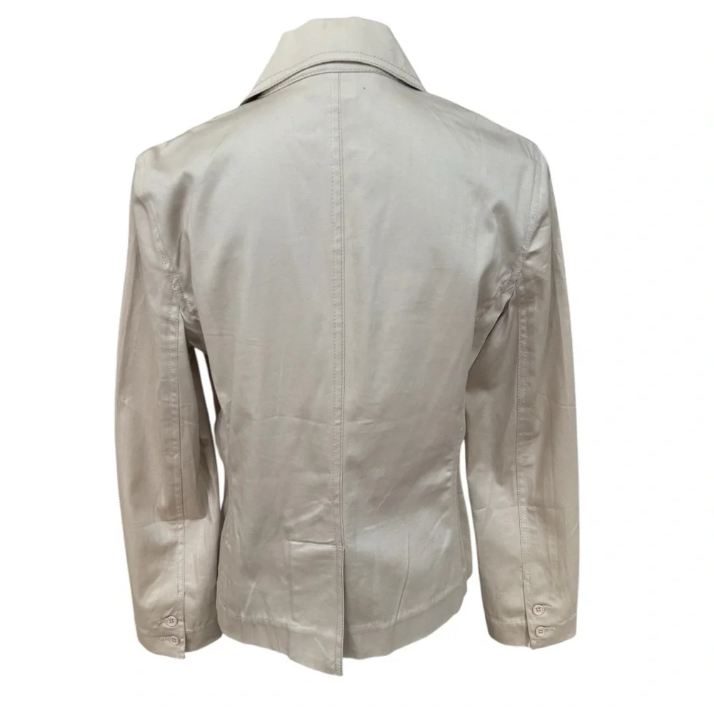 Caribbean Joe Cotton Classic Casual Beige Blazer Jacket With Pockets Size M - Picture 3 of 7